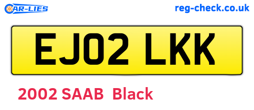 EJ02LKK are the vehicle registration plates.