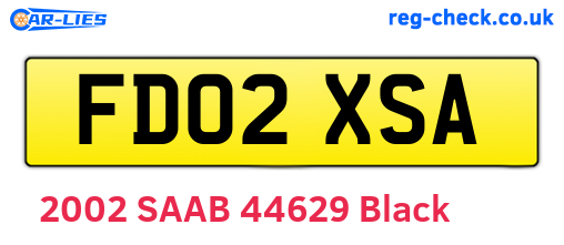 FD02XSA are the vehicle registration plates.