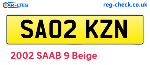 SA02KZN are the vehicle registration plates.