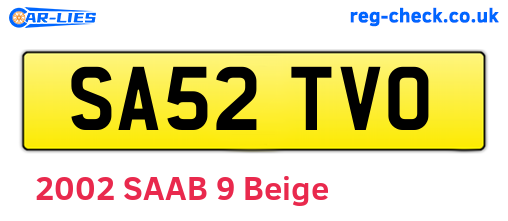 SA52TVO are the vehicle registration plates.