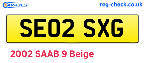 SE02SXG are the vehicle registration plates.
