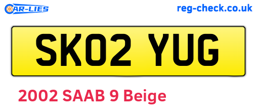 SK02YUG are the vehicle registration plates.