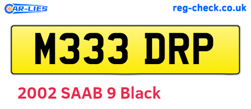 M333DRP are the vehicle registration plates.