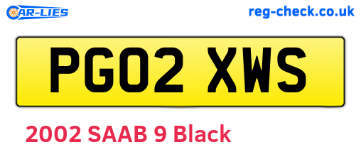PG02XWS are the vehicle registration plates.