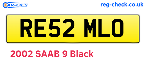 RE52MLO are the vehicle registration plates.