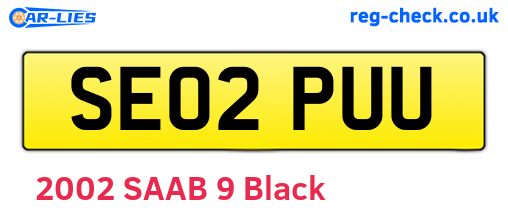 SE02PUU are the vehicle registration plates.