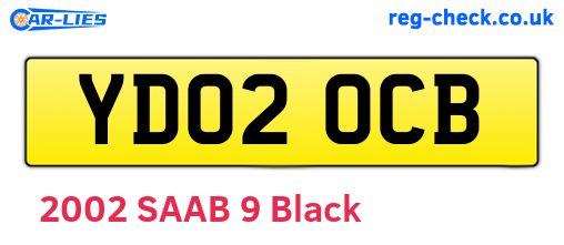 YD02OCB are the vehicle registration plates.