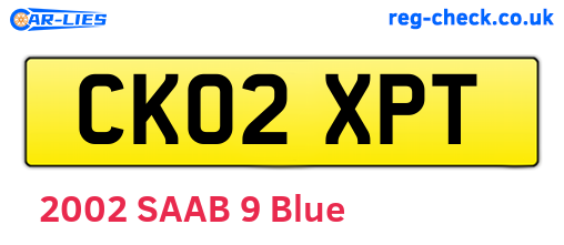 CK02XPT are the vehicle registration plates.