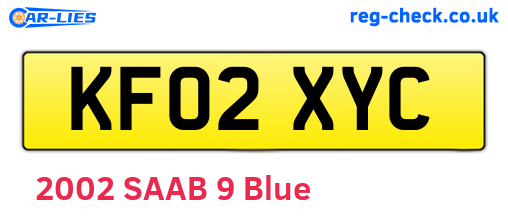 KF02XYC are the vehicle registration plates.
