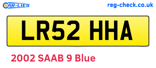 LR52HHA are the vehicle registration plates.
