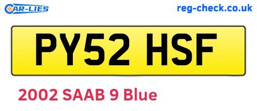 PY52HSF are the vehicle registration plates.