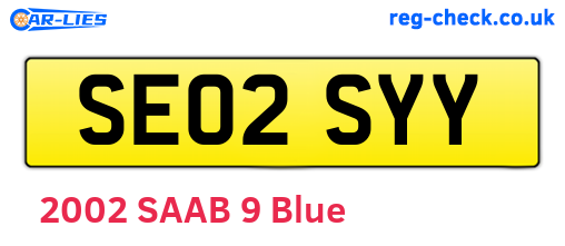 SE02SYY are the vehicle registration plates.