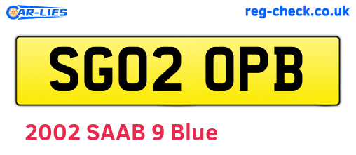 SG02OPB are the vehicle registration plates.