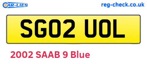 SG02UOL are the vehicle registration plates.