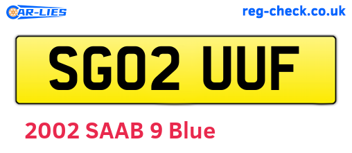 SG02UUF are the vehicle registration plates.