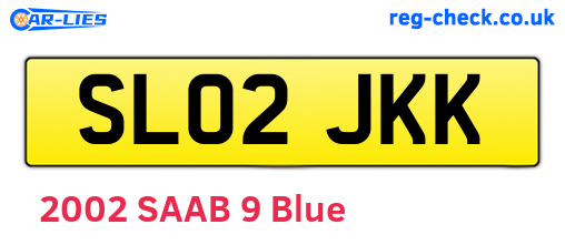 SL02JKK are the vehicle registration plates.