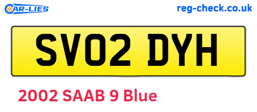 SV02DYH are the vehicle registration plates.