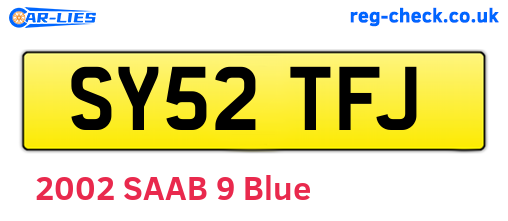 SY52TFJ are the vehicle registration plates.