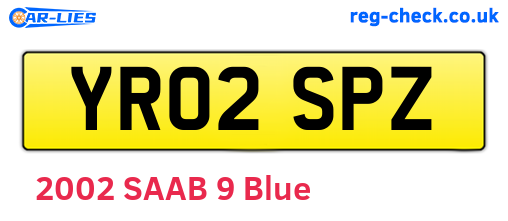 YR02SPZ are the vehicle registration plates.