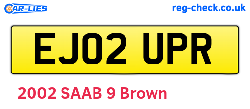 EJ02UPR are the vehicle registration plates.
