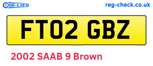 FT02GBZ are the vehicle registration plates.