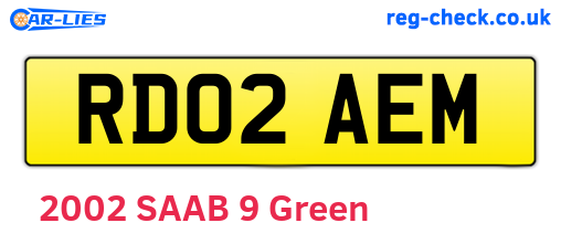 RD02AEM are the vehicle registration plates.
