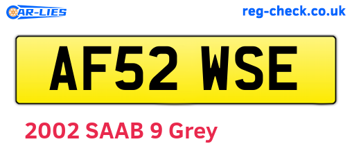 AF52WSE are the vehicle registration plates.