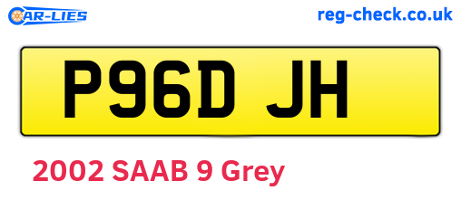 P96DJH are the vehicle registration plates.