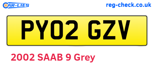 PY02GZV are the vehicle registration plates.