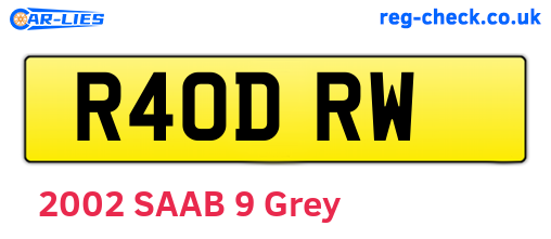 R40DRW are the vehicle registration plates.