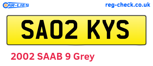 SA02KYS are the vehicle registration plates.