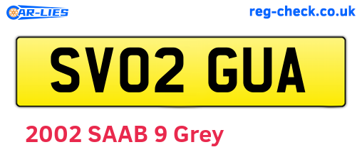 SV02GUA are the vehicle registration plates.
