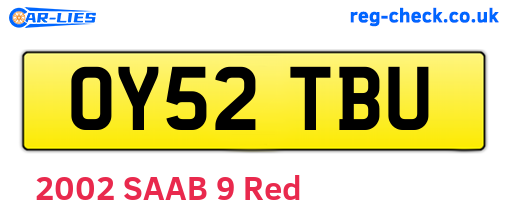 OY52TBU are the vehicle registration plates.