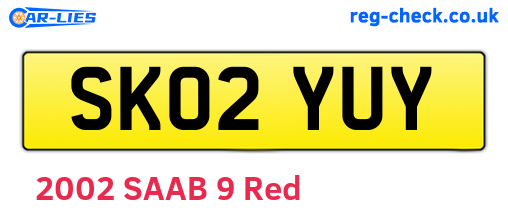 SK02YUY are the vehicle registration plates.