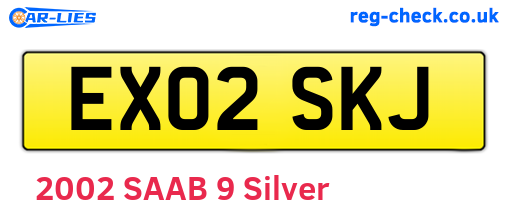 EX02SKJ are the vehicle registration plates.