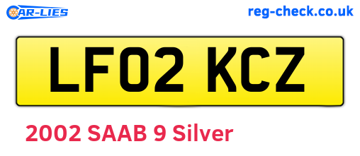 LF02KCZ are the vehicle registration plates.