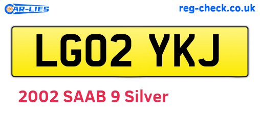 LG02YKJ are the vehicle registration plates.