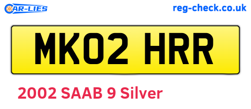 MK02HRR are the vehicle registration plates.