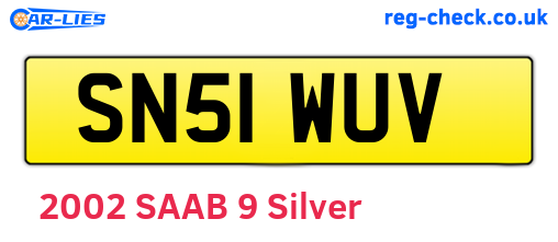 SN51WUV are the vehicle registration plates.