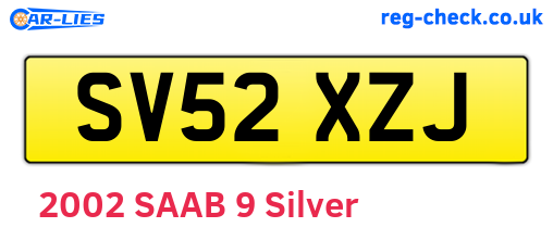 SV52XZJ are the vehicle registration plates.