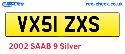 VX51ZXS are the vehicle registration plates.