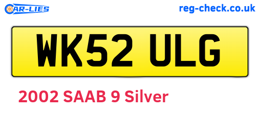WK52ULG are the vehicle registration plates.