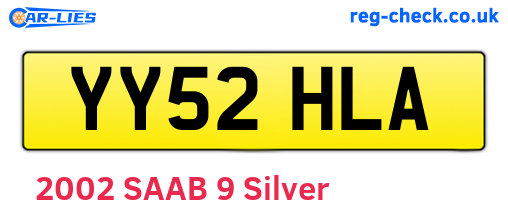 YY52HLA are the vehicle registration plates.