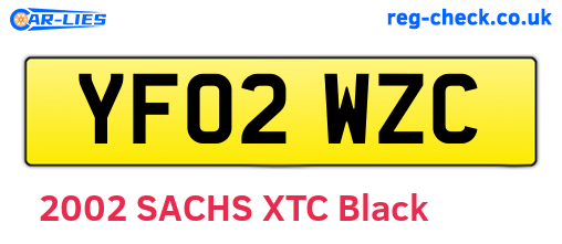 YF02WZC are the vehicle registration plates.