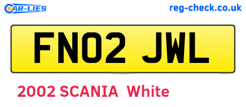 FN02JWL are the vehicle registration plates.