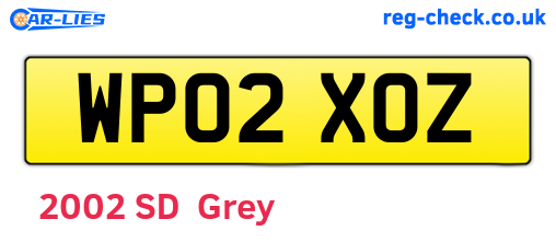 WP02XOZ are the vehicle registration plates.