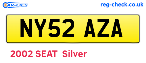 NY52AZA are the vehicle registration plates.