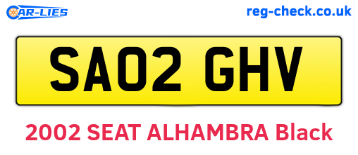 SA02GHV are the vehicle registration plates.