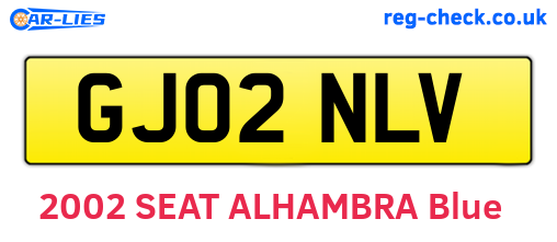 GJ02NLV are the vehicle registration plates.