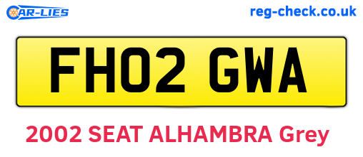 FH02GWA are the vehicle registration plates.
